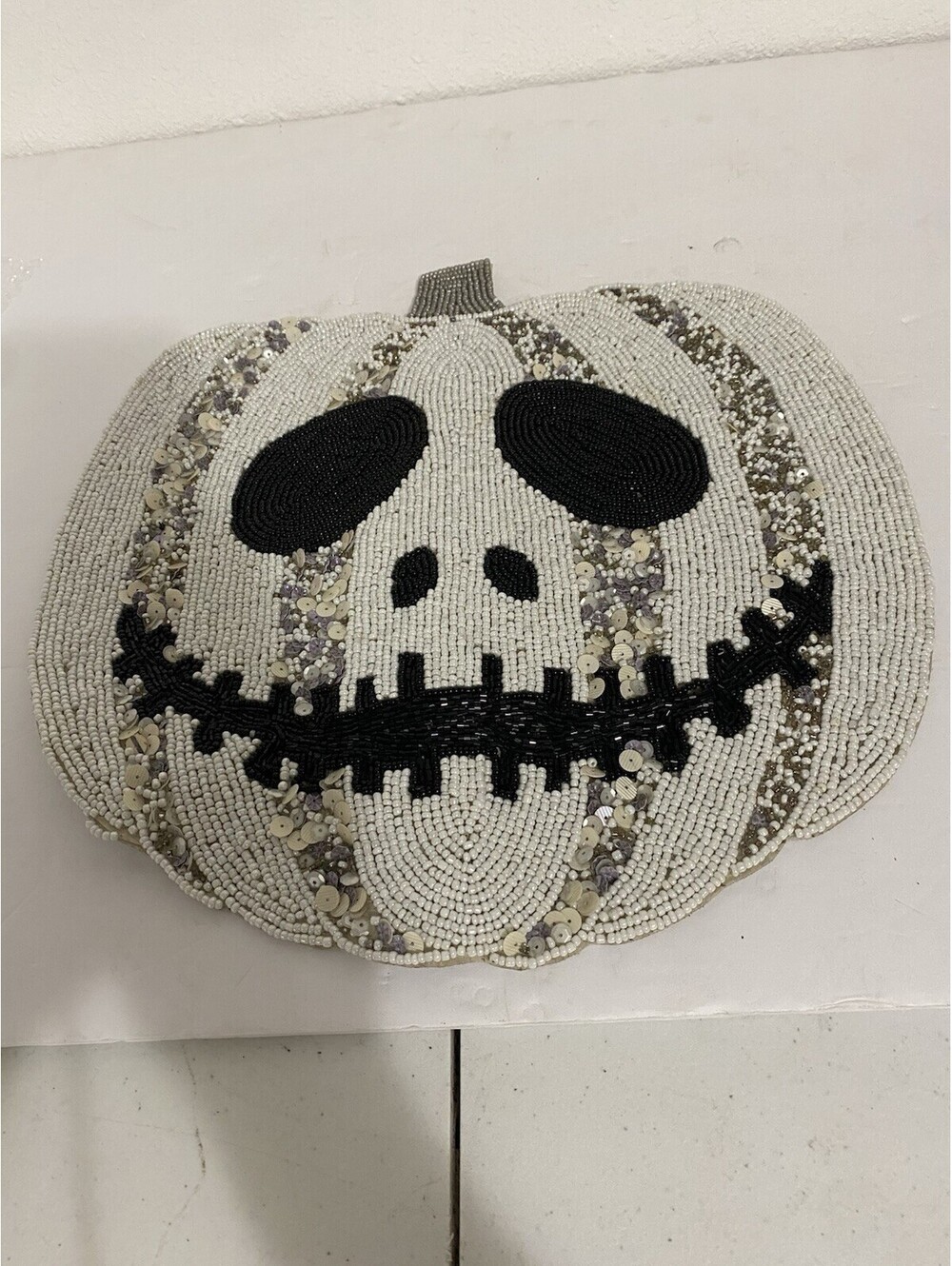 Halloween Pumpkin Jack O'Lantern Placemats, 15" Diagonal, 44" Round White/black